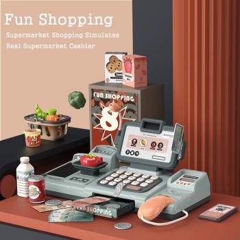 360Home Spielsimulation Kinderspielzeug Supermarkt spielzeug Spielset Kasse Braun